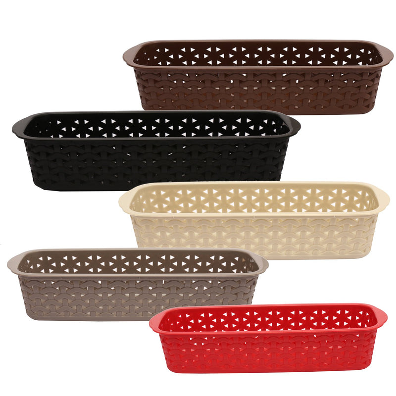 Jaypee Plus Plastic Basket This & That, 28 cm Pack of 5, Multicolor Baskets Baskets for Fruit Vegetable Bathroom Stationary Home Basket