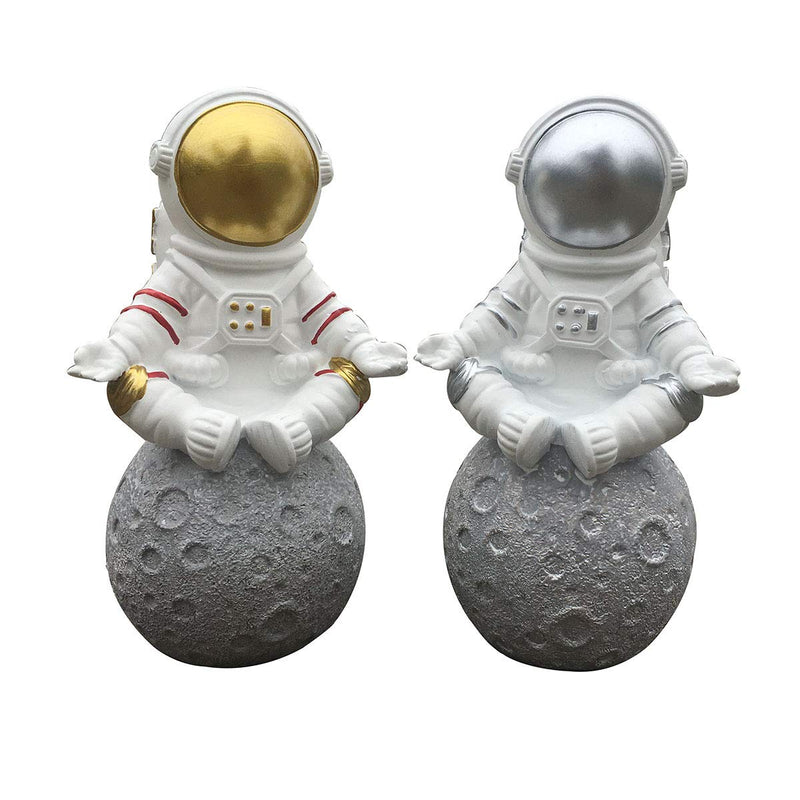 Artgenius Modern Arts and Crafts Decor, Meditation Yoga Astronaut Statues（Sit） (Sliver)