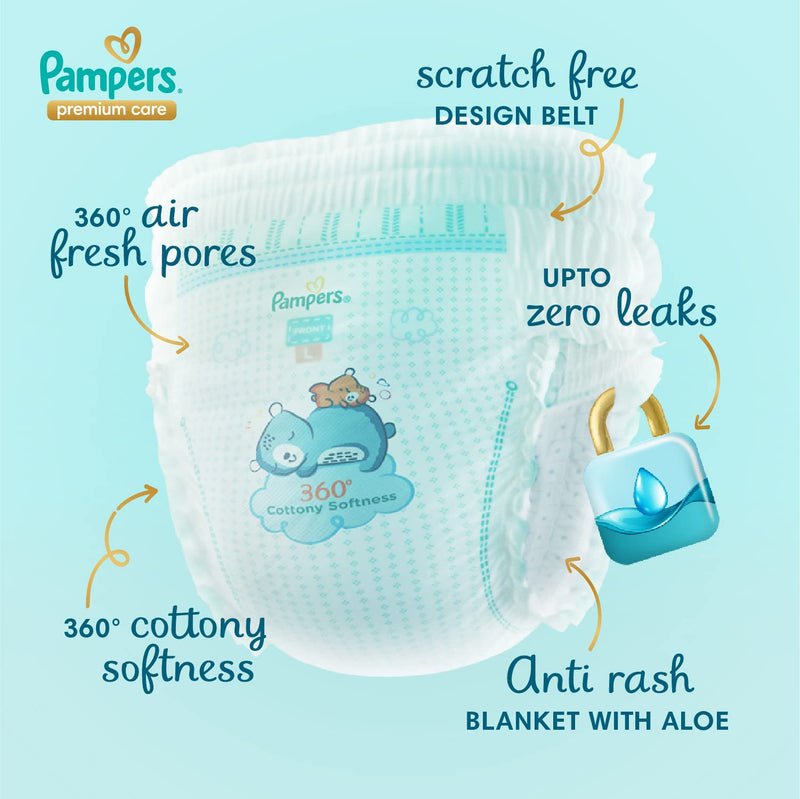 Pampers Premium Care Pant Style Baby Diapers, X-Large (XL) Size, 36 Count, All-in-1 Diapers with 360 Cottony Softness, 12-17kg Diapers