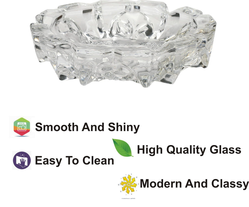 Cool Glass Ash Tray: Sleek Design for Ashes with Style 13 x 13 x 3.5 CM
