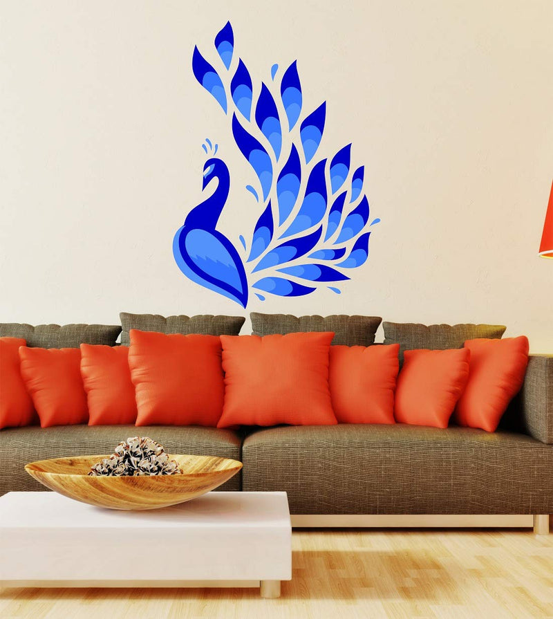 Tuffuk Peacock Large Vinyl Wallstickers for Home Decorations (50 cm x 70 cm)5TZ009