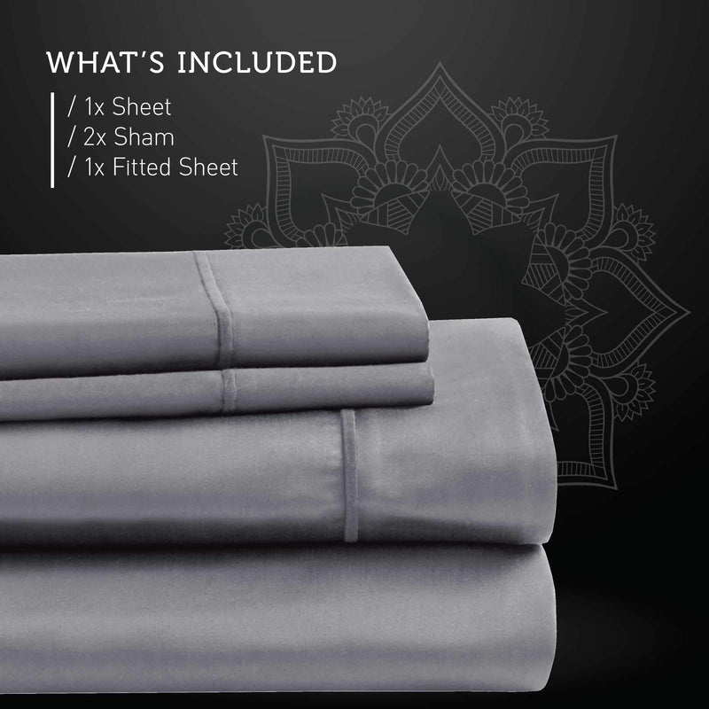 Hyde Lane Luxury 1000 Thread Count 100% Cotton Sheets King Size | Very Comfy Soft & Thick Heavy with 18" Deep Pocket | Fits up to 18" Mattress | Sateen Weave Bed Sheets - 4 PC Sheet Set (Grey, King)