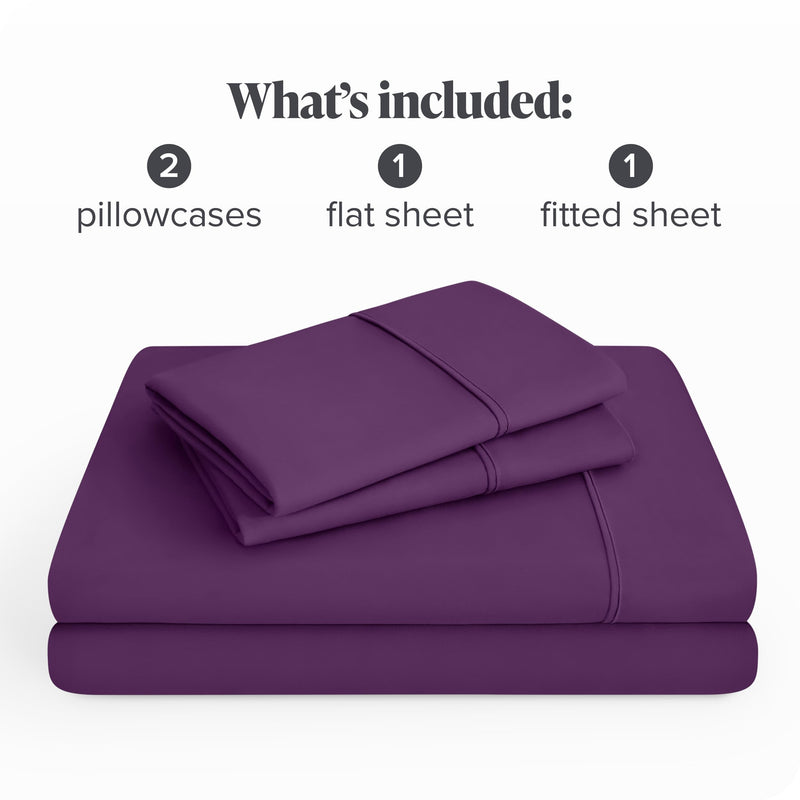 Queen , Plum : Premium 1800 Ultra-Soft Microfiber Collection Queen Sheet Set, Hypoallergenic, Easy Care, Wrinkle Resistant, Deep Pocket (Queen, Plum)