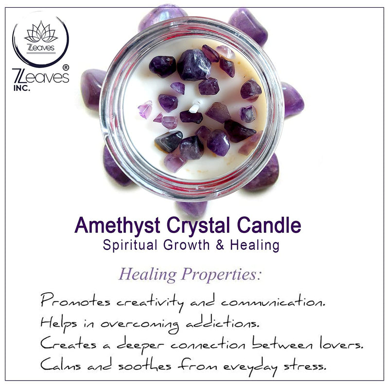 7LEAVES INC Amethyst Crystal Candle