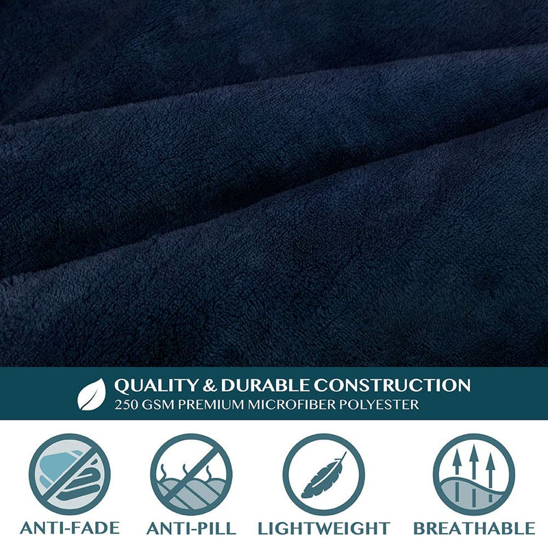 Pavilia Fleece Blanket with Sleeves, Blue