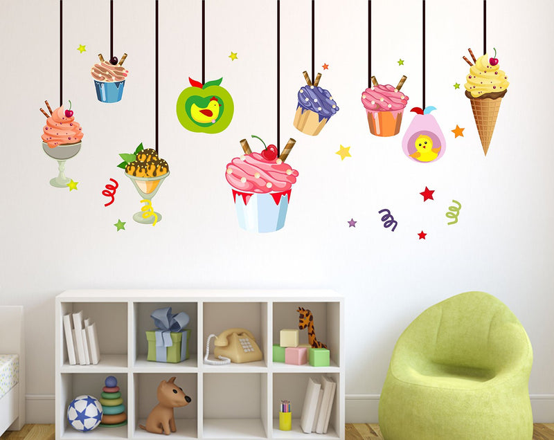 Wallstick Cup Cakes wallstickers (Vinyl 120 cm x 60 cm)