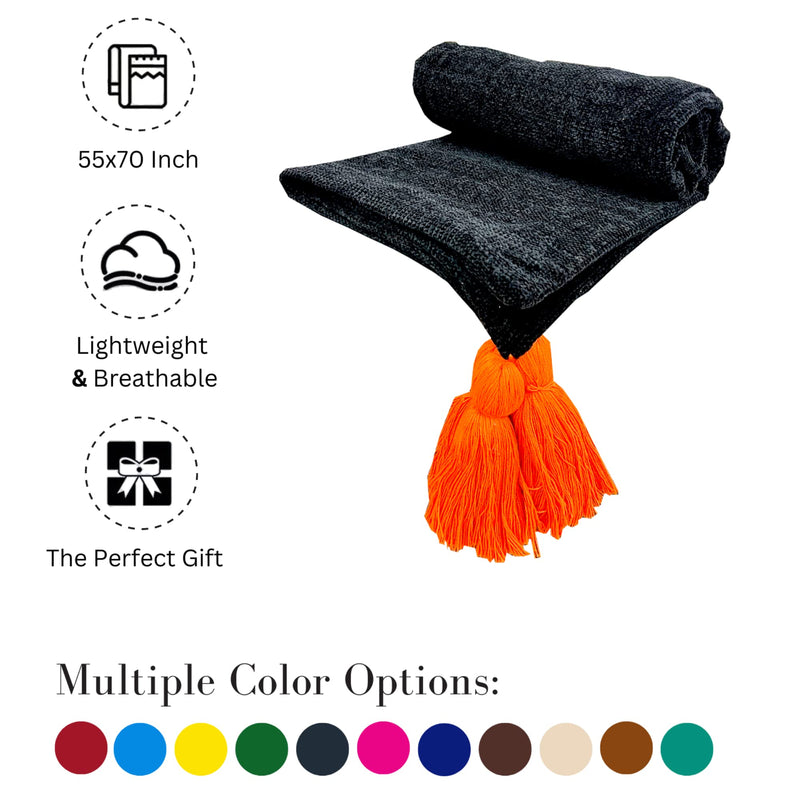 Fashion Throw Blanket Soft Chenille Sofa Throws for 3 Seater