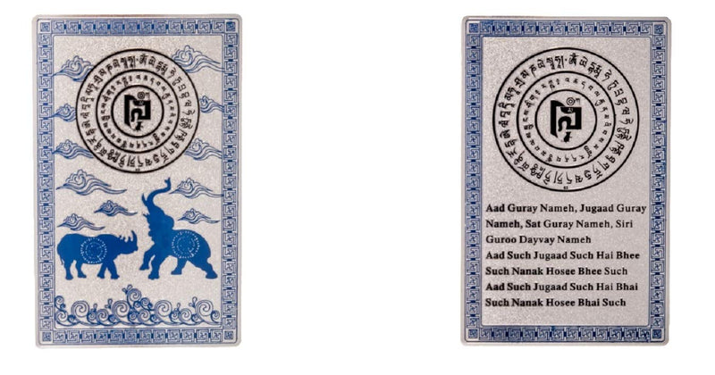 DMtse Feng Shui Blue Rhino Elephant Anti Burglary Talisman Card