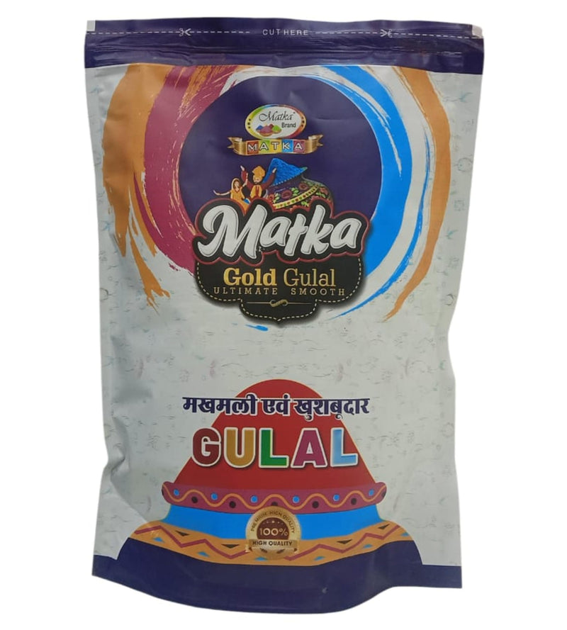 Matka Holi Gulal, Gulal Packets, Natural and Organic Gulal Powder, Holi Celebration Colors, Holi Ke Rang (Pack of 1 Pouch) (900g) (Green)