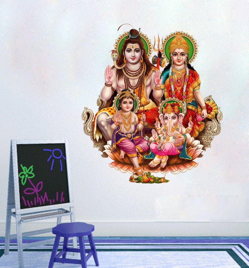 Decor Kraft Shiva Family Wall Sticker & Decal,Size- 58 Cm X 50 Cm