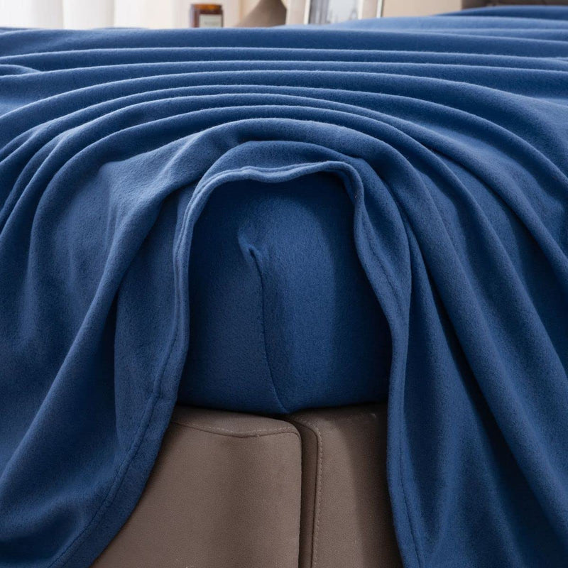 Super Soft Extra Plush Fleece Sheet Set. Cozy, Warm, Durable, Smooth, Breathable Winter Sheets in Solid Colors. Christina Collection (Full, Navy)