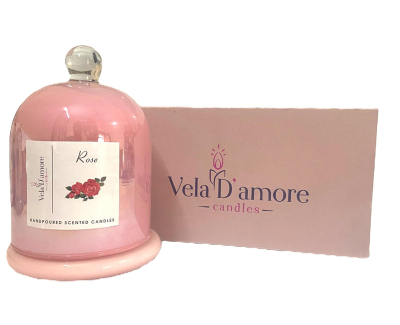 Vela D'amore candles Bell Jar Aroma Candles - Scented Aromatic Fragrance of Different Scent's - 100Gms (Rose & Chocolate)