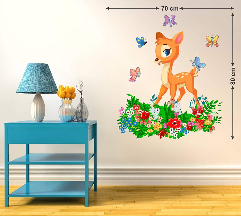 Tuffuk Beautifull Deer Large Vinyl Wallstickers for Home Decorations(70 cm x 80 cm)5TZ226