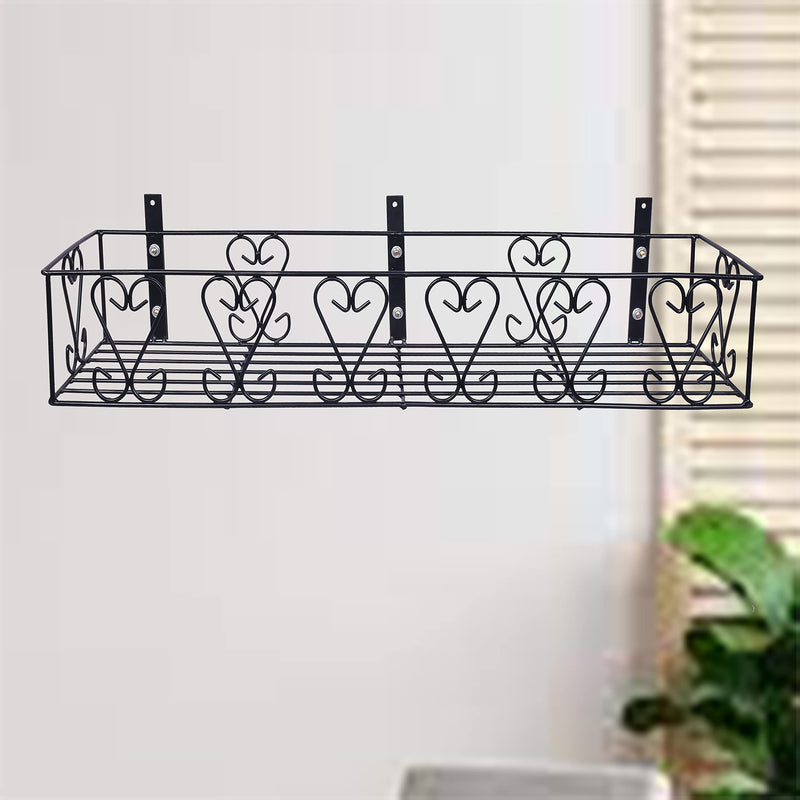 D&V ENGINEERING - Creative in innovation Metal Wall Fixing Wall Mounting Hanging Shelves Wall Hanging Plant Planter Pot Stand Bracket For Balcony Black - Large, Pack Of 1