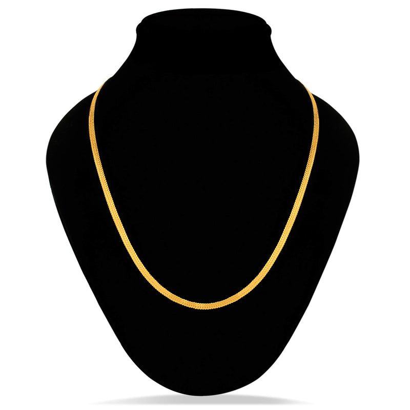 Fashion Frill Gold Plated Long Necklace Jewellery Collection Neck Chain for Men Women Girls Boys Wedding Jewelry