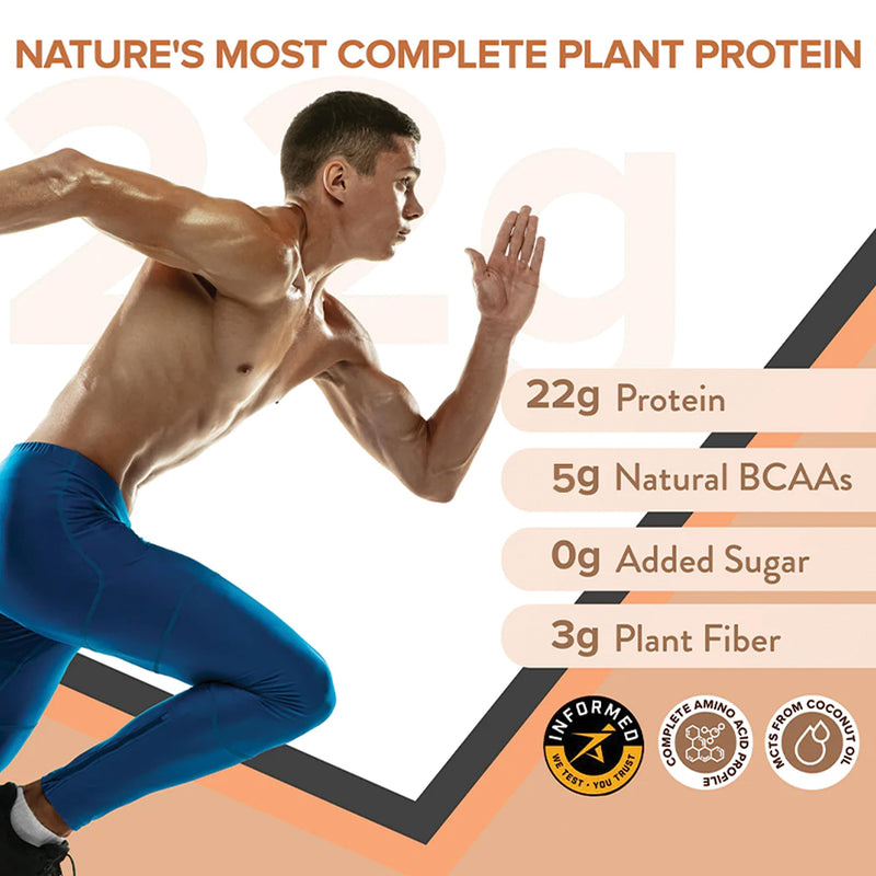 Wellbeing Nutrition Organic Vegan Plant Protein Isolate Powder | 22g Protein, 5g BCAA European Pea & Brown Rice Protein | Superfoods, Fiber for Muscle Growth & Recovery | Dark Chocolate - 500gm