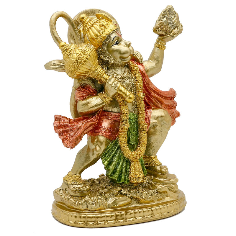 alikiki Hindu God Flying Hanuman Statue - India Idol Murti Pooja Sculpture Home Temple Mandir Pooja Decor Yoga Meditation Room Altar Puja Item Spirtitual Gifts