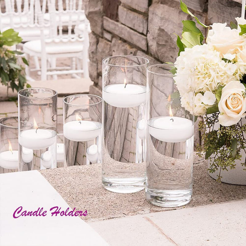 BS AMOR Clear Glass Cylinder Vase (H:10" D:3") | Glass Flower Vase Centerpieces | Hurricane Floating Candle Holder Vase 10" Height