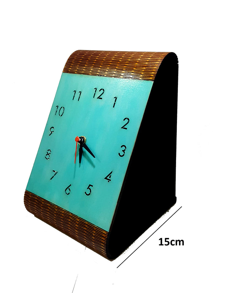 GENERIC Handmade MDF Wooden Table Top Band Clock for Home Decorations and Gifting