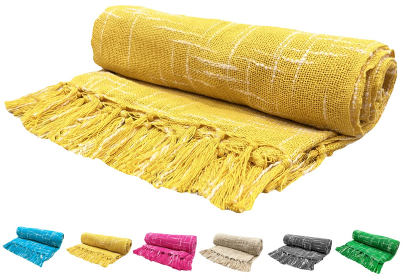 Fashion Throw Sofa Throw, Throws for Sofa and Couch, Sofa Throws for 3 Seater (Yellow)