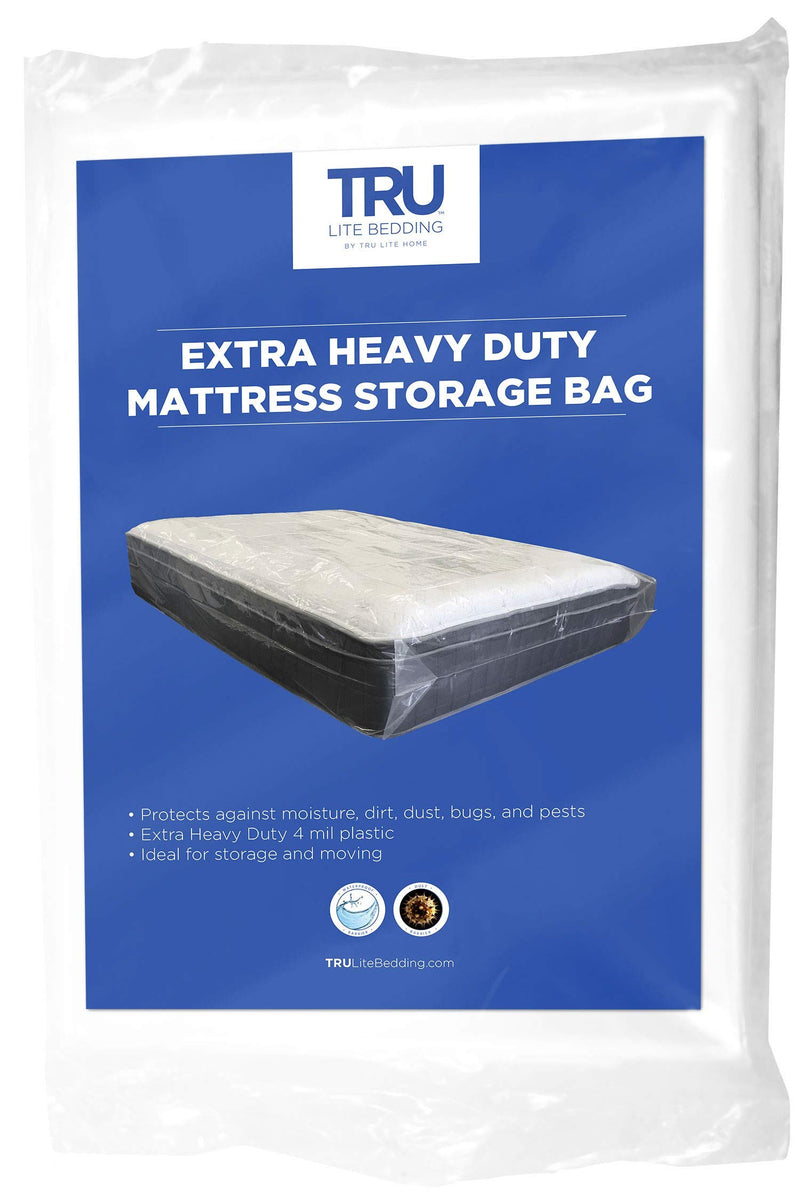 Full/Full XL : Heavy Duty Mattress Storage Bag - Extra Thick 4 Mil - Fits Standard, Extra Long, Pillow Top Sizes - Durable for Moving and Long Term Storage - Full Size/Full XL - TRU Lite Bedding