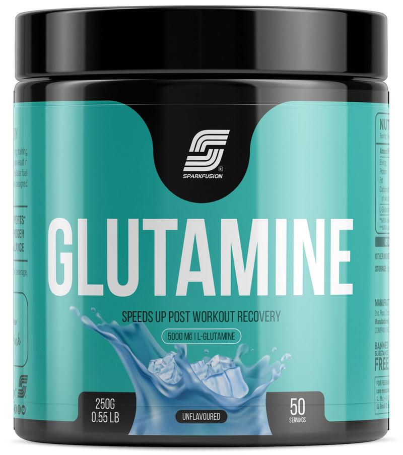 Sparkfusion L-Glutamine Powder 5000 mg (250 GM,50 Servings) For Speeds Up Post Workout Recovery Supplement | Enhanced Pumps,Digestive Health - Tested & Trusted, No Artificial Filler - Unflavored