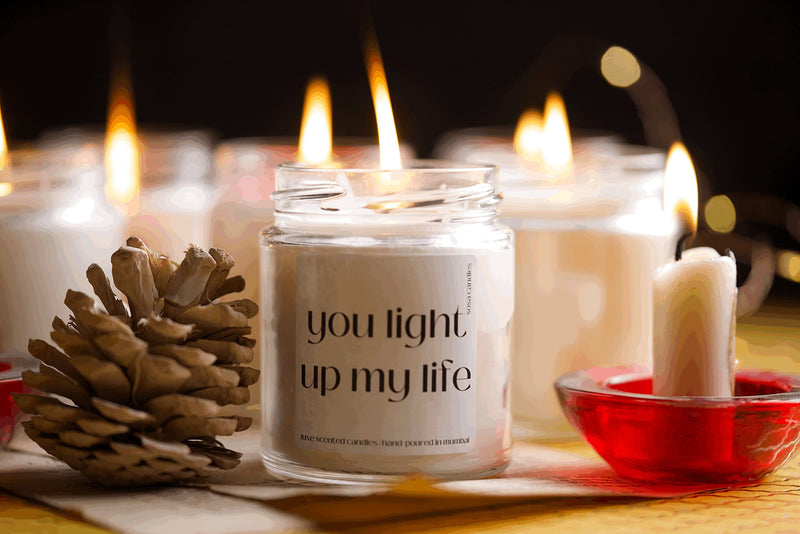 You light up my life - Scented Candles Gift Set | Lifestyle Candles | Scented Candles For Home | Scented Candles For Home Decor | Boyfriend,Girlfriend, Husband and Wife Gifts | Candle Gifts - 1, White