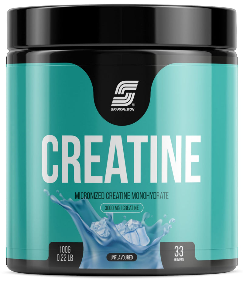 Sparkfusion Micronized Creatine Monohydrate (100g, 33 Servings) Improve Performance and Strength and Support Workout Recovery | Lab Tested | Fast Recovery | Unflavoured