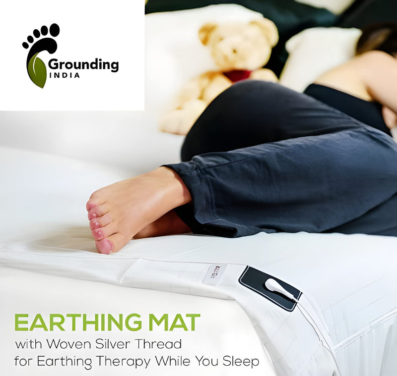 Grounding Single King Size Bedsheet with Silver Threads - Achieve Healthy Sleep, Better Health, Earthing Benifits