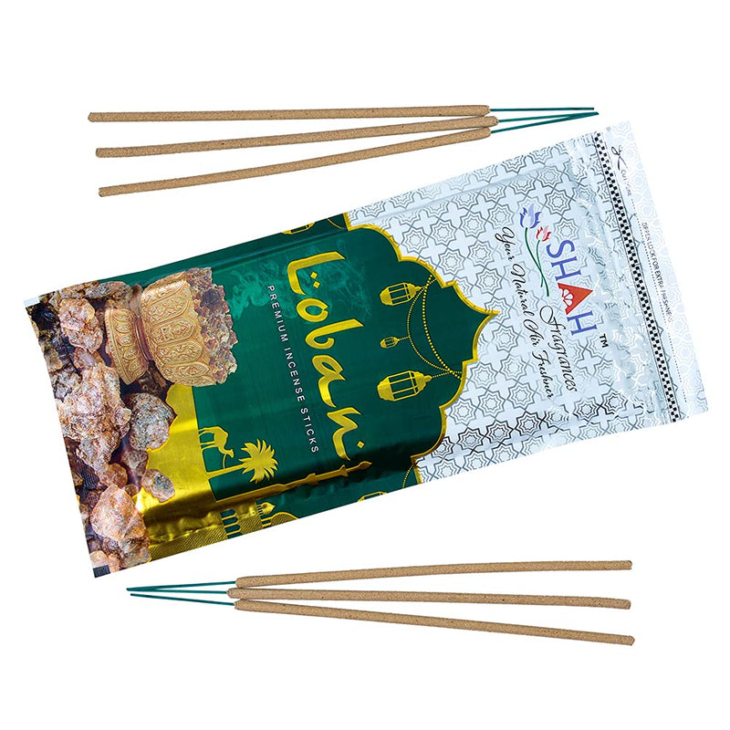 Shah fragrances Loban Zipper Incense Sticks (Pack of 3 * 130 Grams)