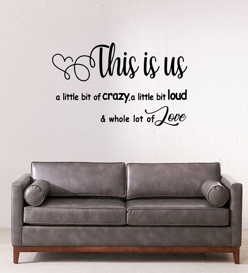 HS Decor This is Us Family Motivational Quotes PVC Vinly Black Wall Sticker for Home Decoration (40 cm X 60 Cm)