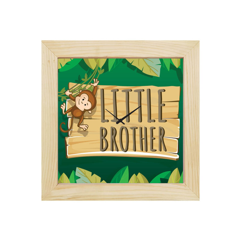 TheYaYaCafe Yaya Cafe™ 6X6 Inches Birthday Rakhi Gifts for Brother, Desk Clock Little Monkey Brother Table Clock