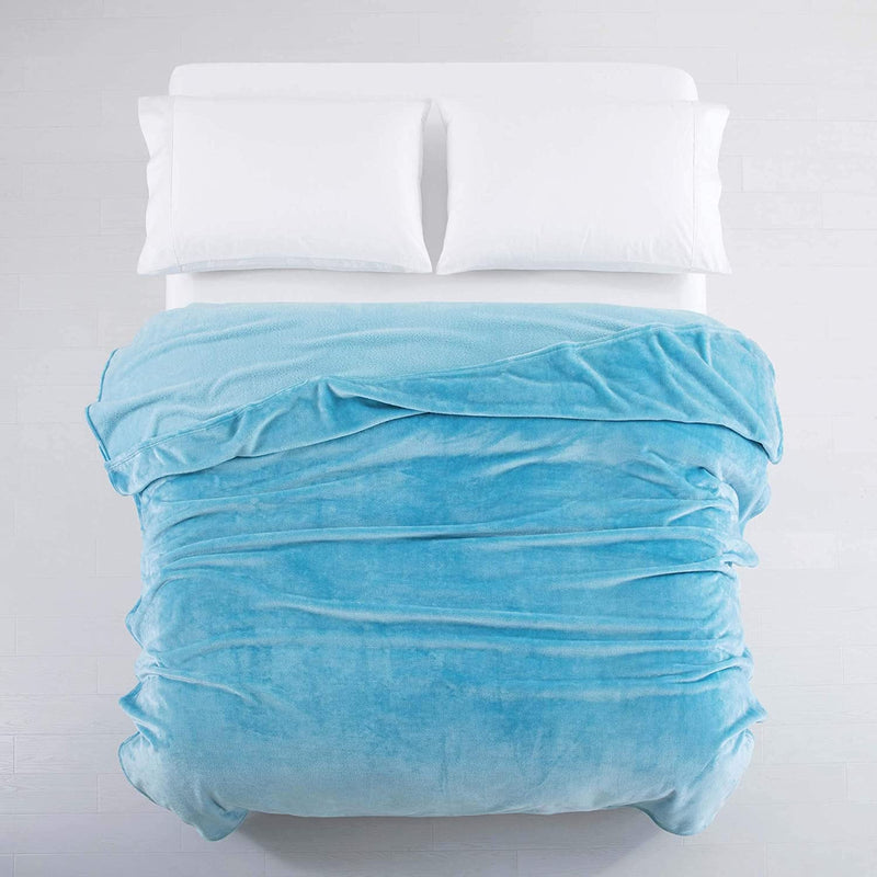 VAS COLLECTIONS Premium Plush Double Blanket 300 GSM Lightweight Cozy Soft for Bed, Sofa, Couch, Travel & Camping 220X230 Cm Or 86X90 Inches Sky Blue Flannel