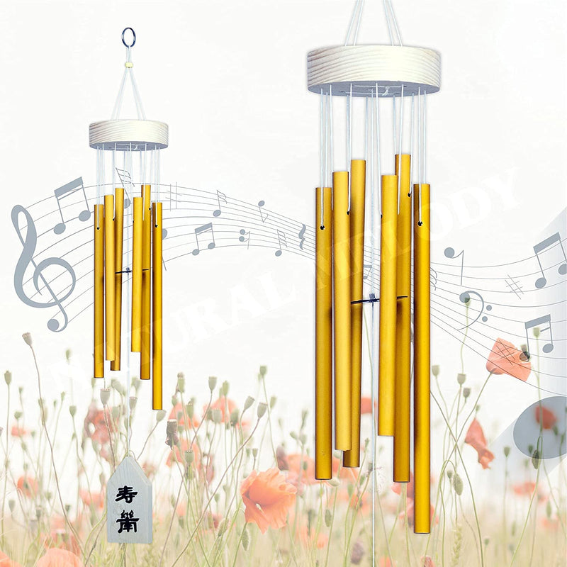 Trishakti Made up of 6 Pipe Wind Bells Chimes for Decorate Item with Sweet Sound for Positive Energy 30 Inches (Yellow)