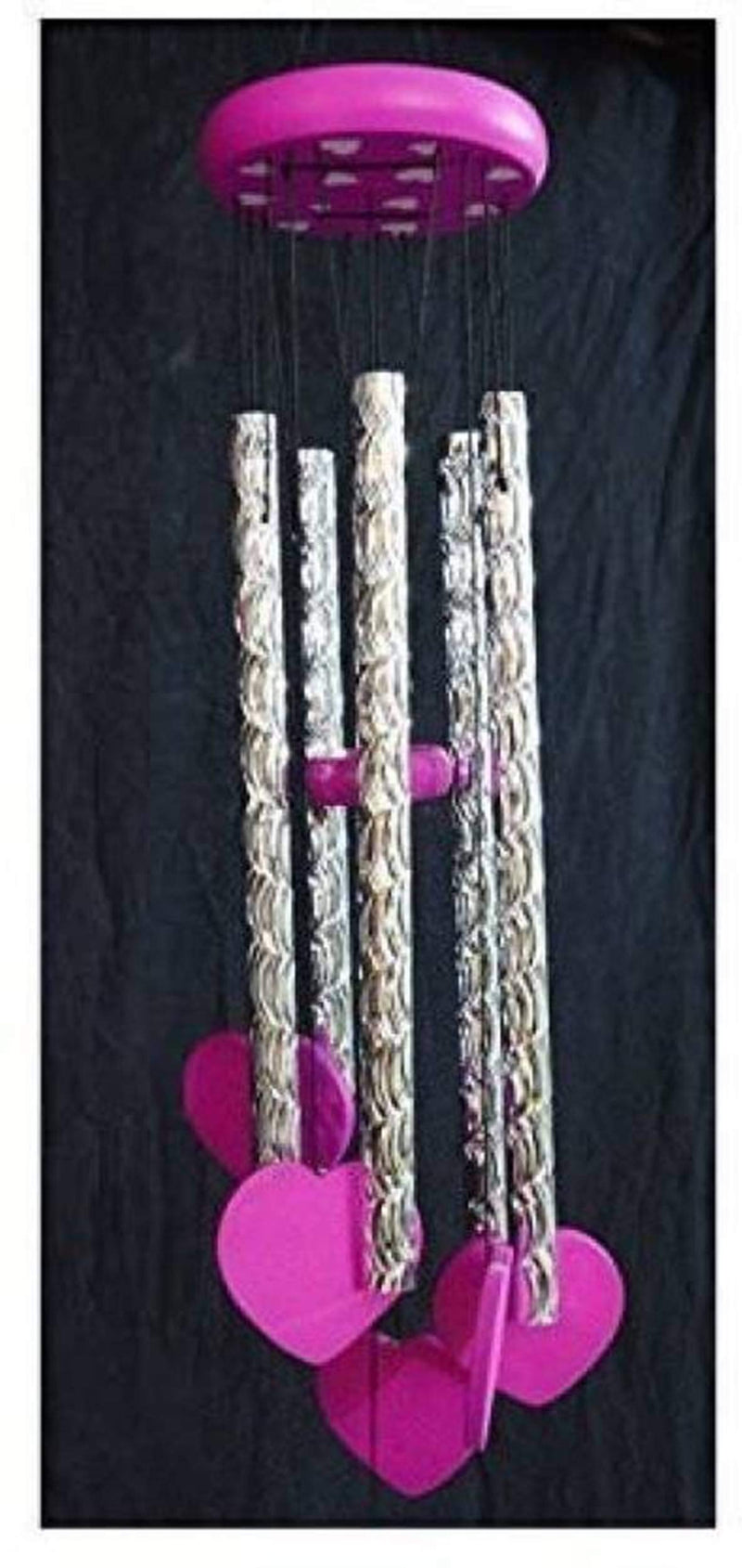 VR Creatives Wind Chime Pink Heart for Positive Energy | Windchimes for Balcony Bedroom with Great Sound