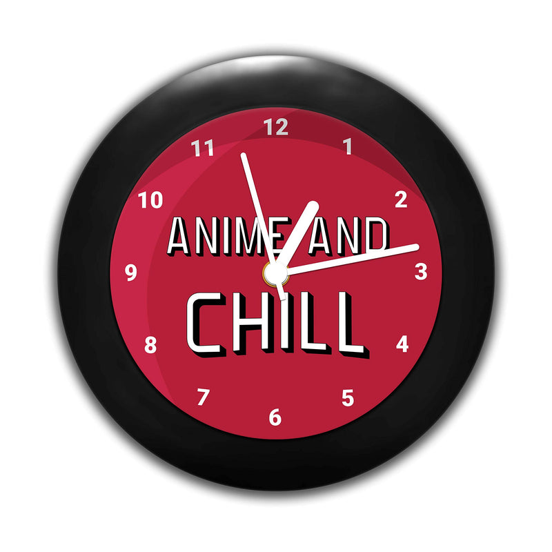 MCSID RAZZ- Anime Anime and Chill Design Table Clocks New Decorative Desk Table Clock for Home, Office, Living Room, Bed Room | Best Gift for Anime Lover