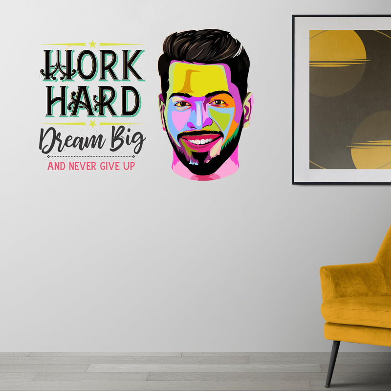 iberry's Inspirational Motivational Quotes Wall Sticker, Dream Big and Never give up- 59 x 42 cm Hardik Pandya Wall Stickers for Study- Office-10