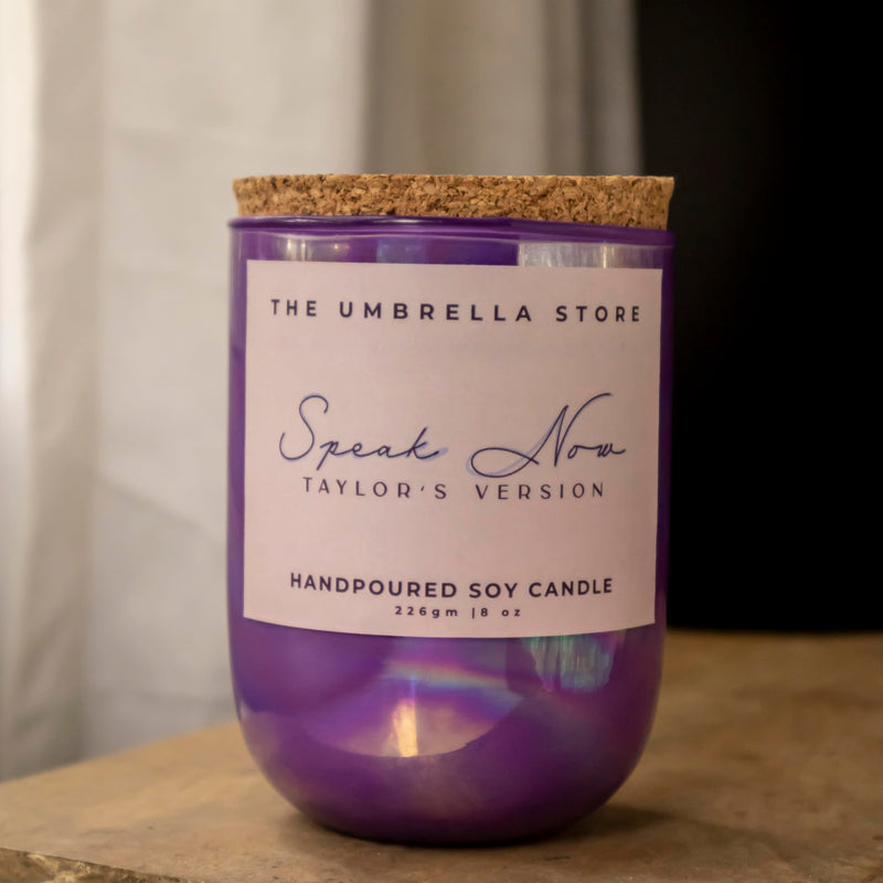 THE UMBRELLA STORE Scented Candle, Tay Swift Inspired Candle, Candle for Aromatherapy, Soy Wax with Wooden Wick (Speak Now)