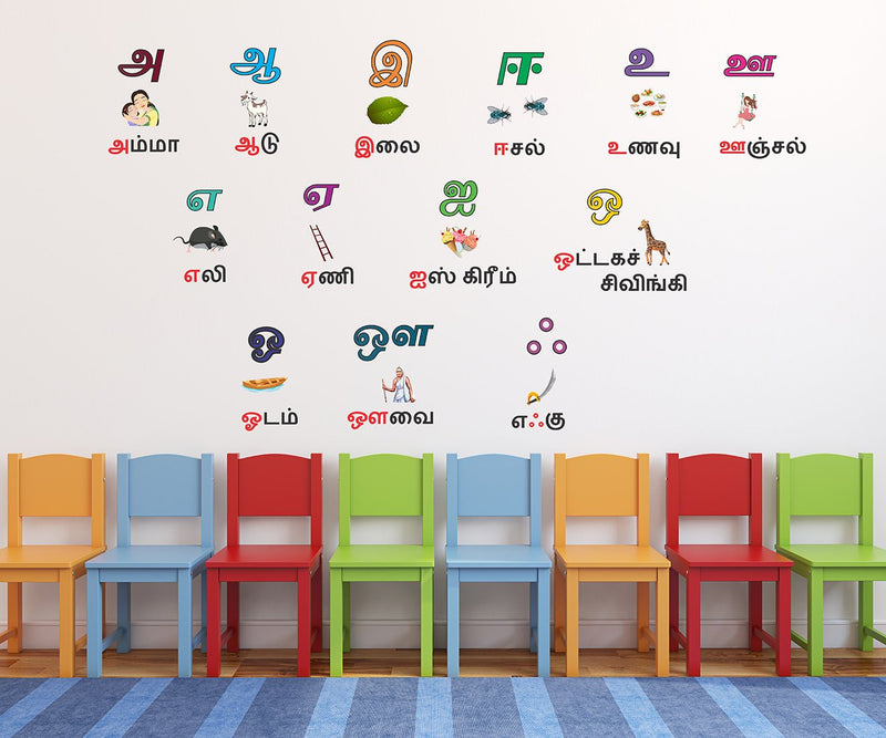 Wallstick Tamil Letters wallstickers (Vinyl 150 cm x 100 cm)