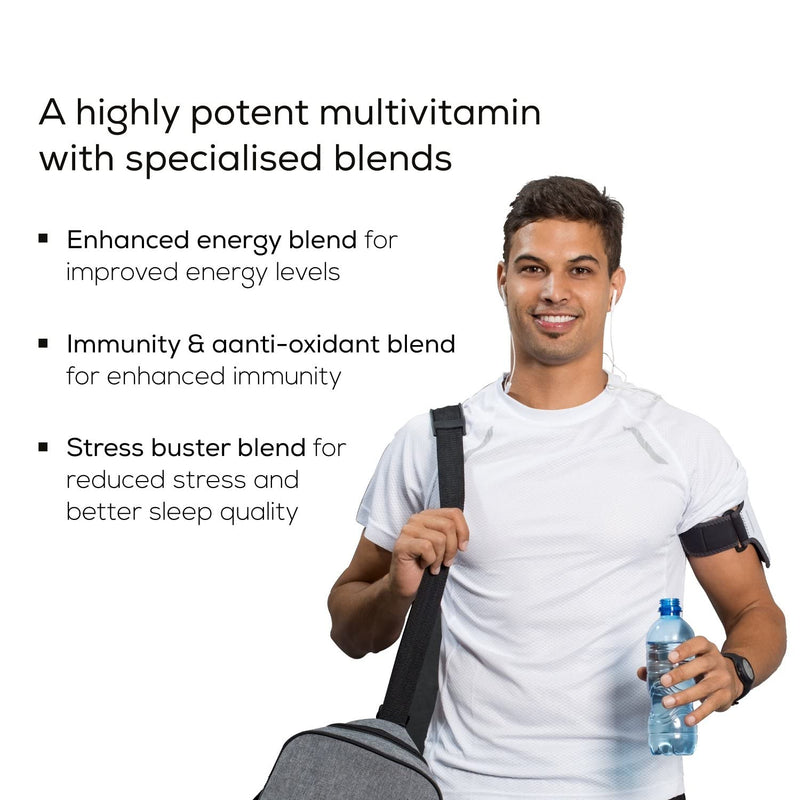 TrueBasics Advanced Multivitamin For Men & Women (60 Tablets) | With Clinically Researched Ingredients & Herbal Extracts | For Immunity, Energy & Stress-Relief