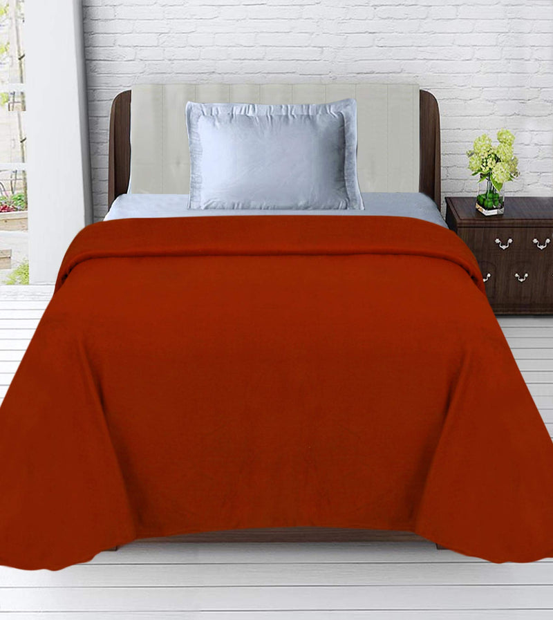 IVAZA New Soft Warm Fleece Blanket Throw Microfiber Plush Blanket for Double Bed, Rust