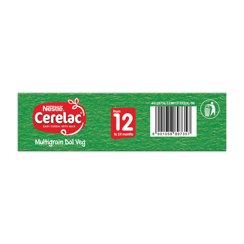 Nestlé CERELAC Baby Cereal with Milk, Multigrain Dal Veg – From 12 Months, 300g BIB Pack