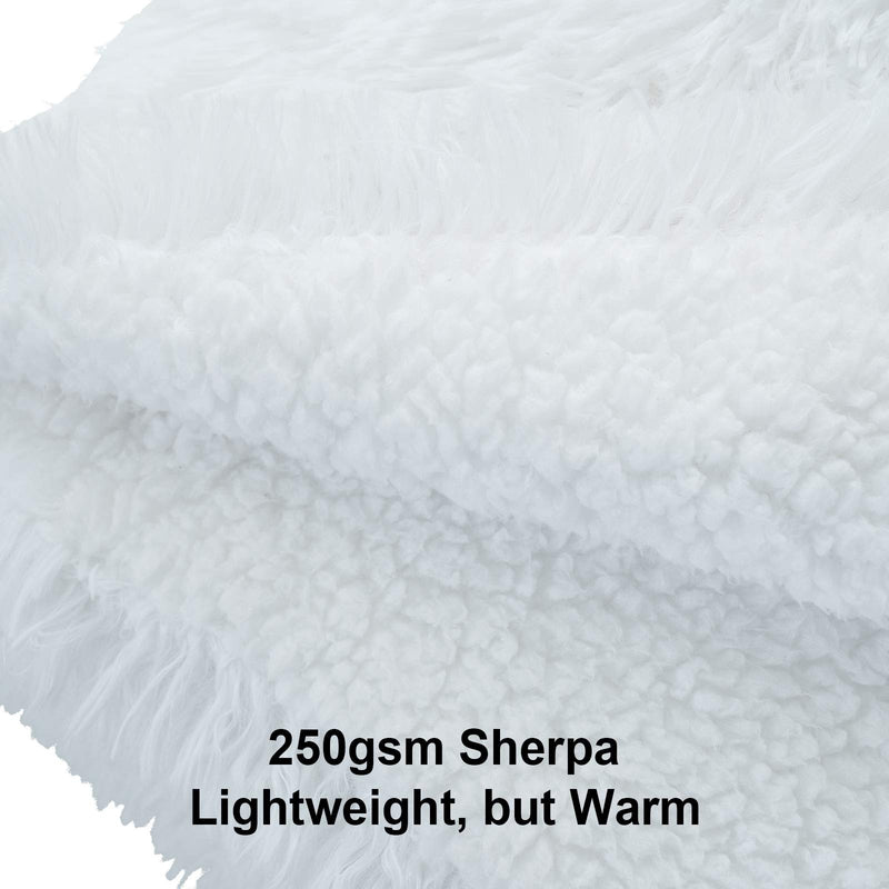 LOCHAS Super Soft Shaggy Faux Fur Blanket, Plush Fuzzy Bed Throw Decorative Washable Cozy Sherpa Fluffy Blankets for Couch Chair Sofa (White 30"x40")