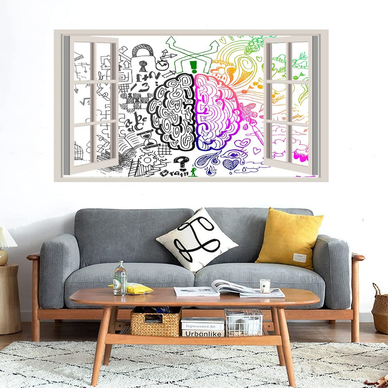 GADGETS WRAP Printed Wall Decal Sticker Fake Window Style Decal (90cm x 50cm) - Typical Brain