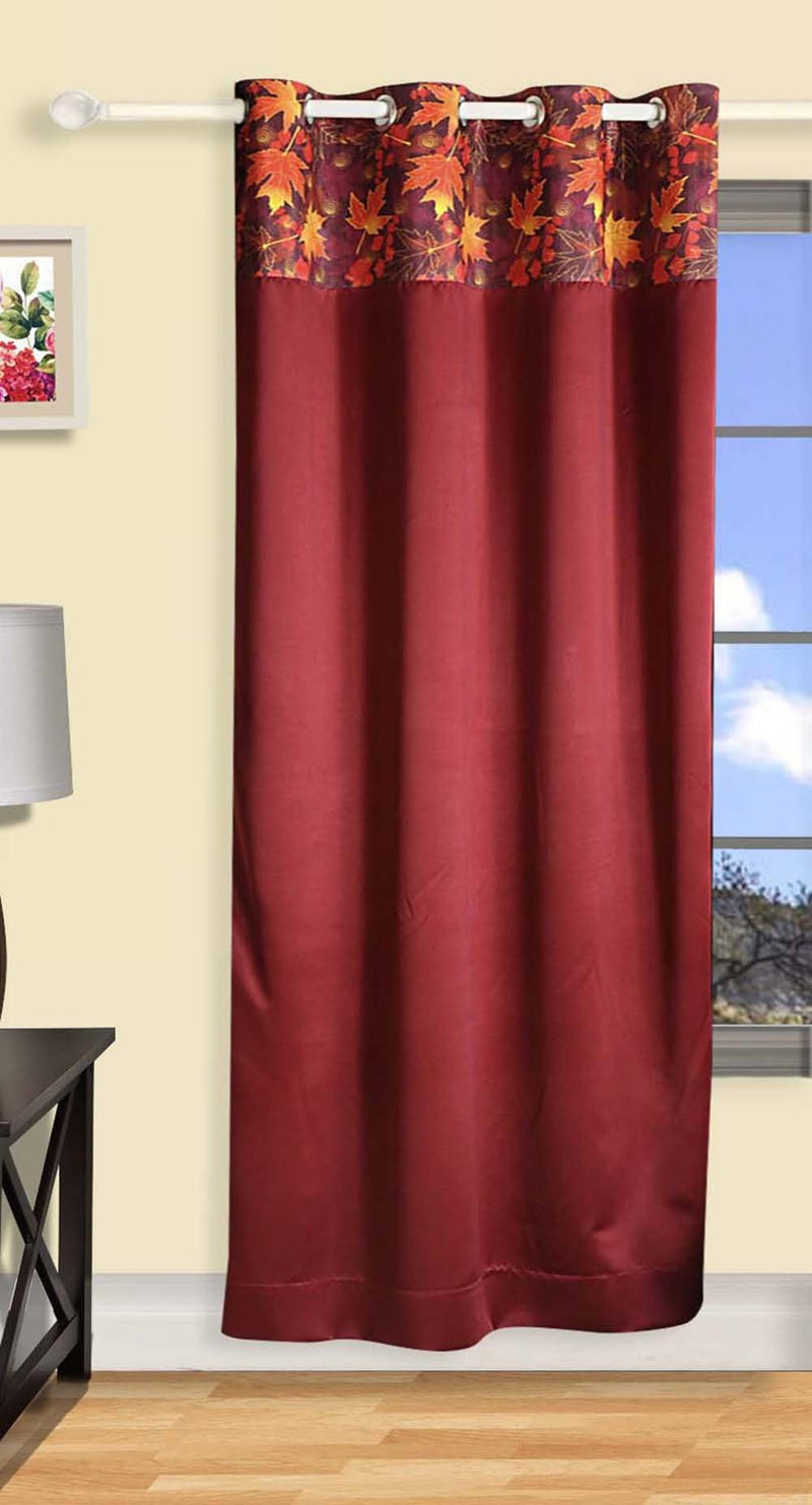 Swayam Maroon 1 Pc Door Curtain 9 Ft for Home Decor, Comes with 8 Eyelet Rings