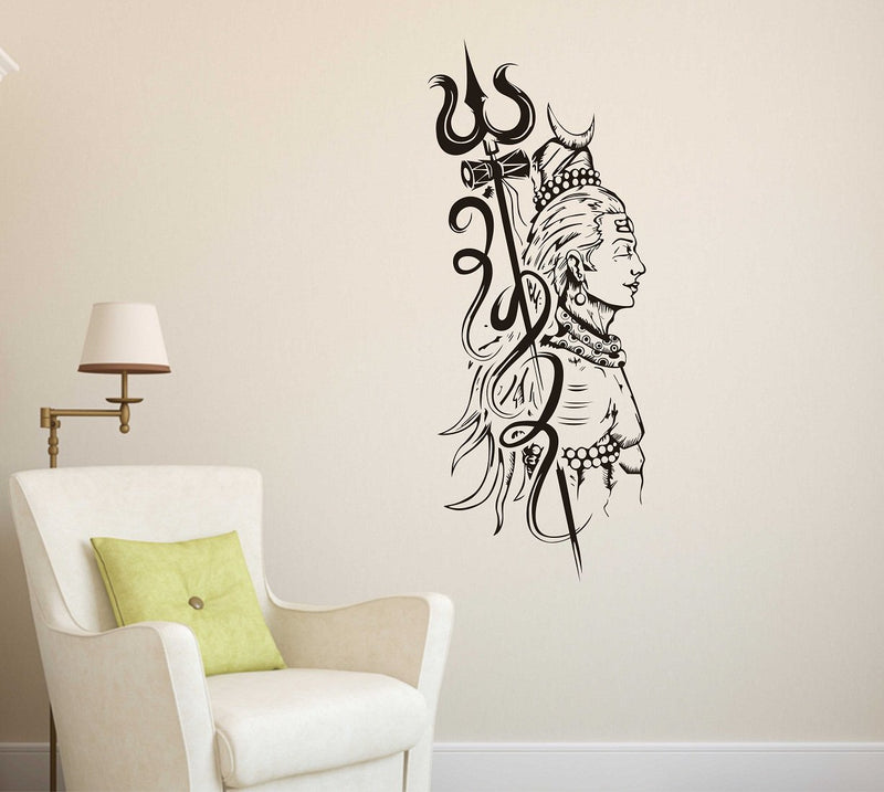 Wallstick " lord shiva " wallstickers (vinyl 90 cm x 35 cm)