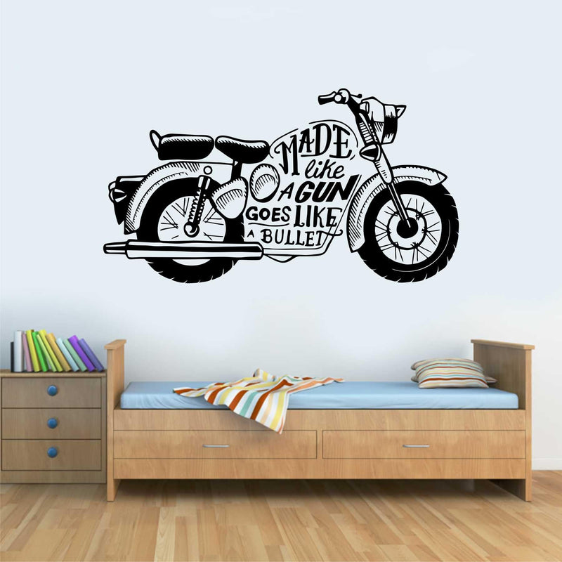 Wall Attraction Bullet bikeWall Sticker for Home Decoration & Decal Size -55cmX101cm