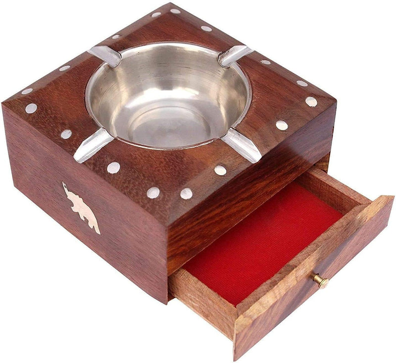 ADNANCRAFTS Wooden Cigarette Ash Tray