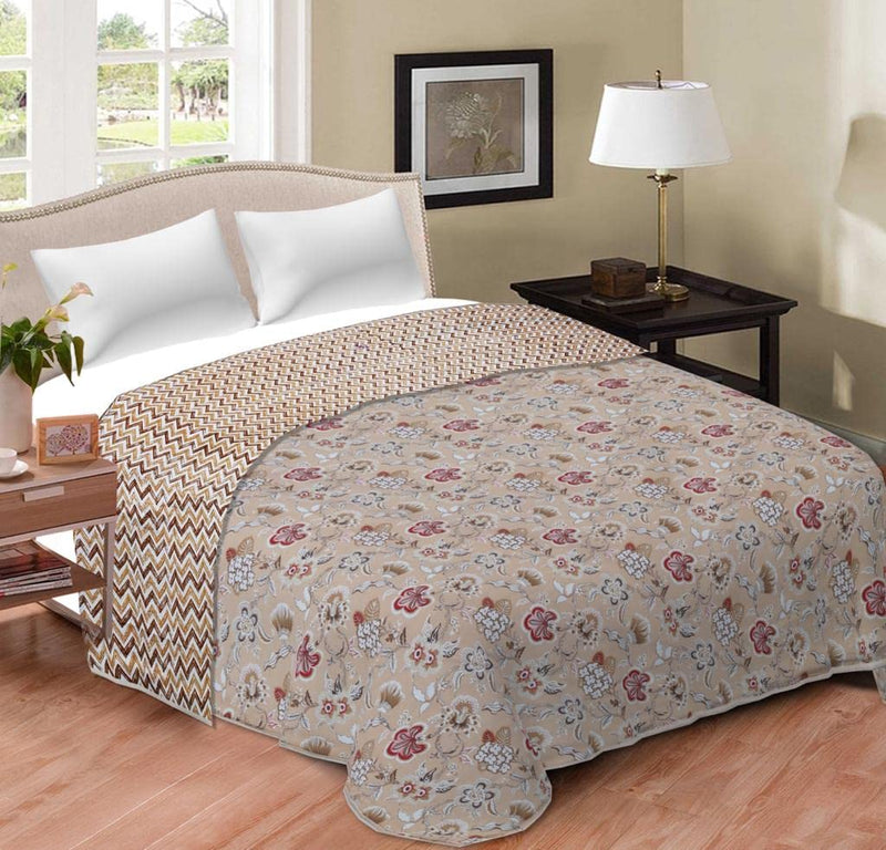 SHOPBITE Super Soft Cotton Floral Pattern Lightweight Double Bed Blanket/Duvet/Comforter/AC Dohar