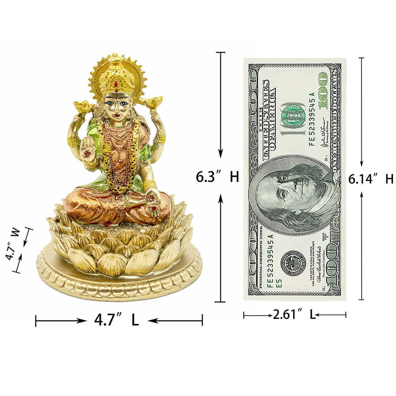 BangBangDa Hindu Goddess Laxmi Statue Sculpture – Indian God Lord Mather Lakshmi Puja Statue - India Pooja Item Murti Idol Figurine Diwali Gifts